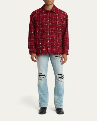 Amiri Men's Tweed Flannel nap-Front Overshirt | Thumbnail 2