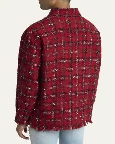 Amiri Men's Tweed Flannel nap-Front Overshirt | Thumbnail 3