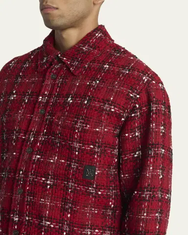 Amiri Men's Tweed Flannel nap-Front Overshirt | Thumbnail 5
