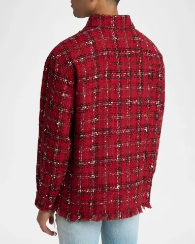 Amiri Men's Tweed Flannel nap-Front Overshirt | Thumbnail 7