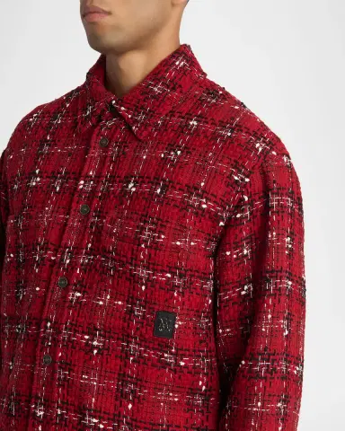 Amiri Men's Tweed Flannel nap-Front Overshirt | Thumbnail 9