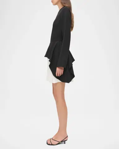 Simkhai Amberly Long-Sleeve Pleated Mini Dress | Thumbnail 3 Simkhai Amberly Long-Sleeve Pleated Mini Dress | Thumbnail 3