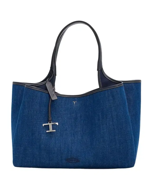 Cotton Denim T Timeless Tote Bag