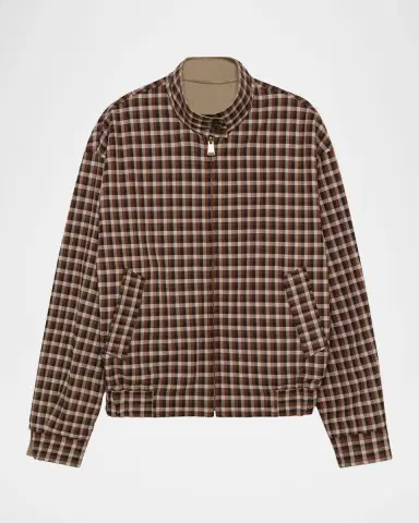Simkhai Men's Harrington Cotton Check-Lined Jacket | Thumbnail 4 Simkhai Men's Harrington Cotton Check-Lined Jacket | Thumbnail 4