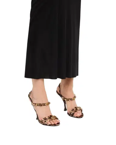 Dolce & Gabbana 105mm Leo Embellished Double-Strap Satin Sandals | Thumbnail 1