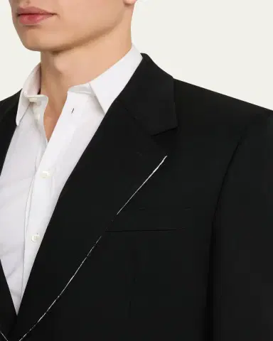 Givenchy Men's Fitted Wool Raw-Edge Two-Button Blazer | Thumbnail 5