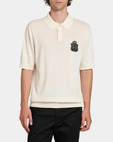 Dolce & Gabbana Men's Cotton Heraldic Crest Polo Shirt | Thumbnail 3 Dolce & Gabbana Men's Cotton Heraldic Crest Polo Shirt | Thumbnail 3