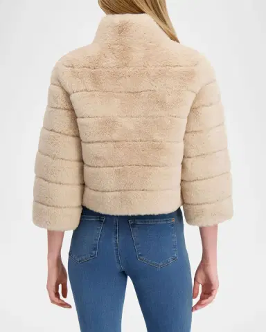 Lyla Grant Fur-Free Short Faux Rabbit Coat | Thumbnail 2
