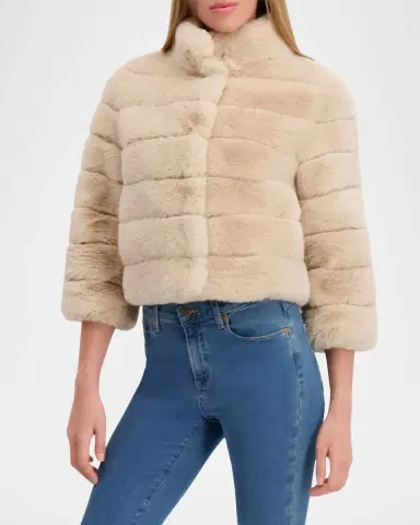 Lyla Grant Fur-Free Short Faux Rabbit Coat | Thumbnail 3