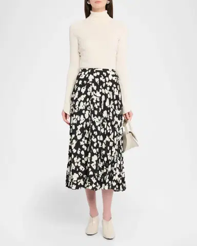 Proenza Schouler White Label Runa Pleated Floral Midi Skirt | Thumbnail 2 Proenza Schouler White Label Runa Pleated Floral Midi Skirt | Thumbnail 2