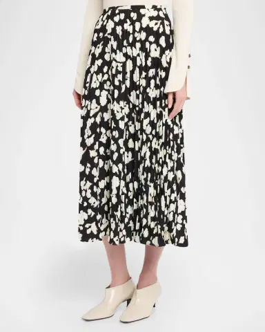 Proenza Schouler White Label Runa Pleated Floral Midi Skirt | Thumbnail 4 Proenza Schouler White Label Runa Pleated Floral Midi Skirt | Thumbnail 4