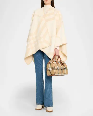 Burberry Medium Coated Check Bowling Shoulder Bag | Thumbnail 4 Burberry Medium Coated Check Bowling Shoulder Bag | Thumbnail 4