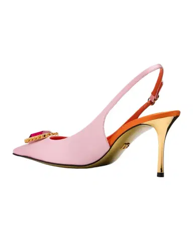 Dolce & Gabbana 75mm Crystal Satin Slingback Pumps | Thumbnail 1