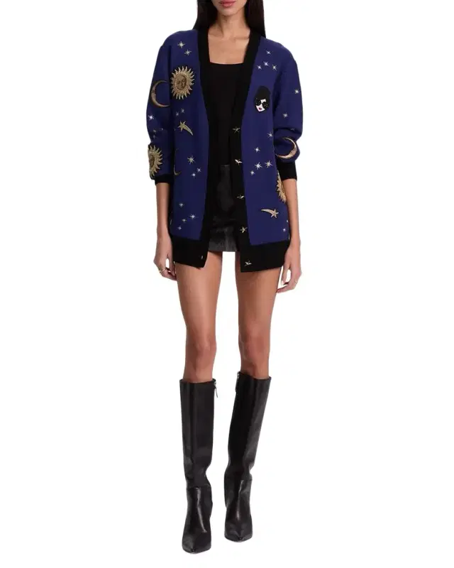 ALICE + OLIVIA Bradford Celestial StaceFace Cardigan