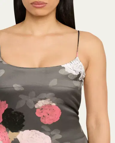 BERNADETTE Nicole Floral Satin Midi Dress | Thumbnail 5