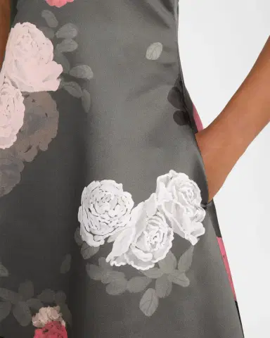 BERNADETTE Nicole Floral Satin Midi Dress | Thumbnail 10