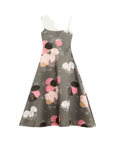BERNADETTE Nicole Floral Satin Midi Dress | Thumbnail 1