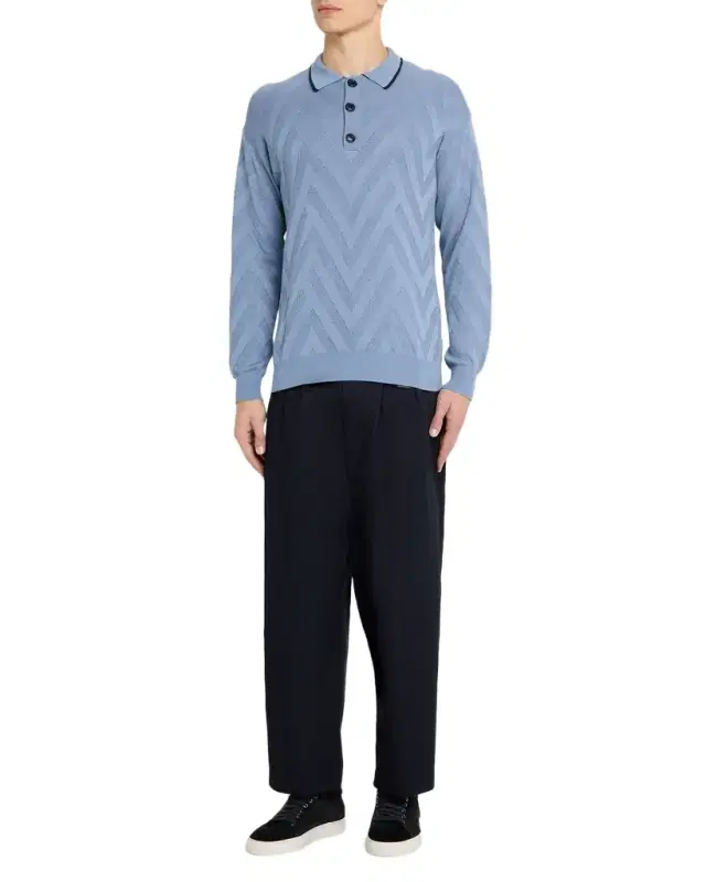 Scotch & Soda Men 's Zigzag Knit Polo Sweater
