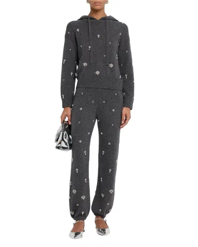 Kandace Embellished Wool-Cashmere Pants