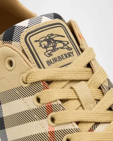Burberry Men's Check Set Nylon Blend Low-Top Sneakers | Thumbnail 2 Burberry Men's Check Set Nylon Blend Low-Top Sneakers | Thumbnail 2