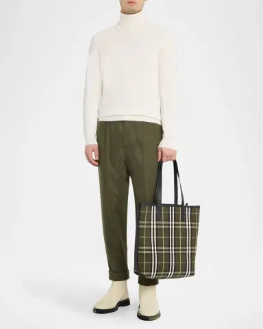 Burberry Men's Reversible Bloomsbury North-South Tote Bag with Pouch | Thumbnail 2 Burberry Men's Reversible Bloomsbury North-South Tote Bag with Pouch | Thumbnail 2