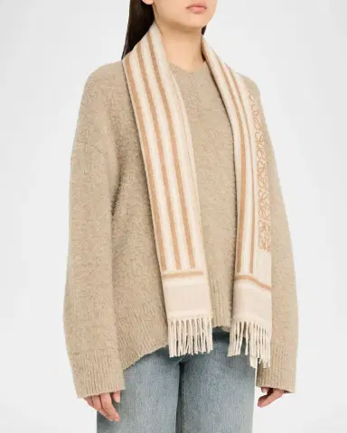 LOEWE Anagram Wool and Cashmere Scarf | Thumbnail 2 LOEWE Anagram Wool and Cashmere Scarf | Thumbnail 2