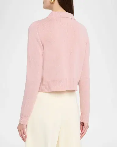Marni Logo Patch Cashmere Crop Polo Sweater | Thumbnail 2