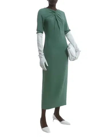 BERNADETTE Lauren Twisted V-Neck Long-Sleeve Midi Dress | Thumbnail 1 BERNADETTE Lauren Twisted V-Neck Long-Sleeve Midi Dress | Thumbnail 1