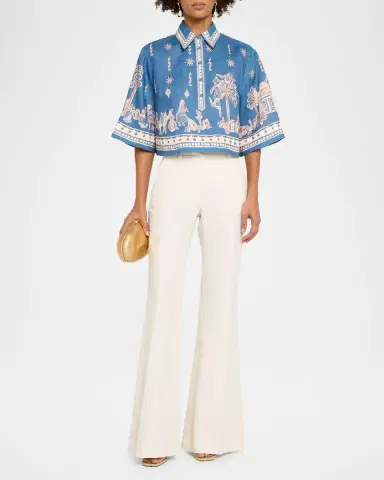 ALÉMAIS x LRNCE Acacia Cropped Linen Shirt | Thumbnail 2 ALÉMAIS x LRNCE Acacia Cropped Linen Shirt | Thumbnail 2