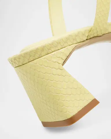 SIMKHAI Clara Debossed Leather Sandals | Thumbnail 4