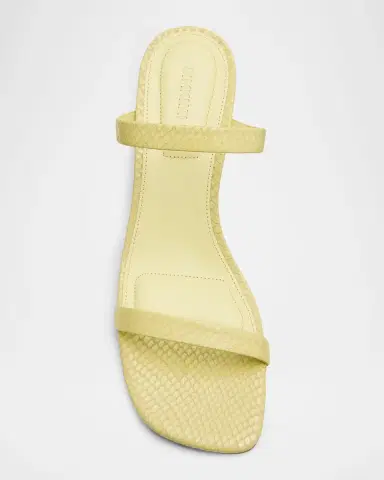 SIMKHAI Clara Debossed Leather Sandals | Thumbnail 5