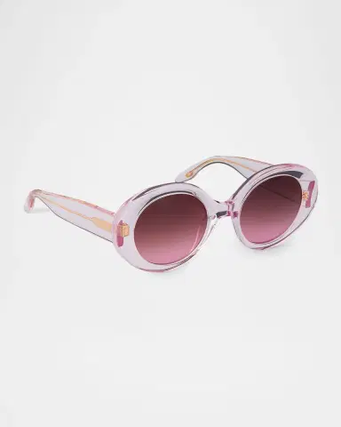 BARTON PERREIRA Lamarr 50.5mm Round Acetate Sunglasses | Thumbnail 2