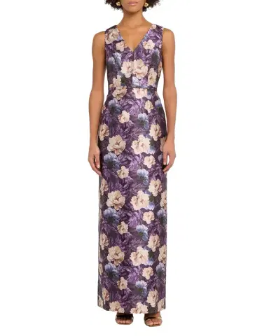SACHIN BABI Adellyn Floral-Print Mikado Column Gown | Thumbnail 1 SACHIN BABI Adellyn Floral-Print Mikado Column Gown | Thumbnail 1