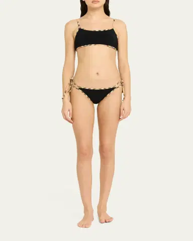 Burberry Check-Trim String Bikini Bottoms | Thumbnail 2