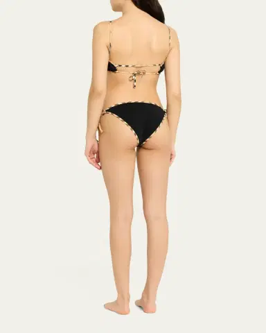 Burberry Check-Trim String Bikini Bottoms | Thumbnail 3
