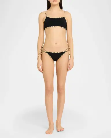 Burberry Check-Trim String Bikini Bottoms | Thumbnail 5