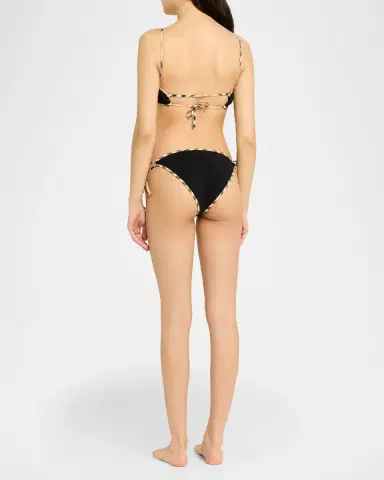 Burberry Check-Trim String Bikini Bottoms | Thumbnail 6
