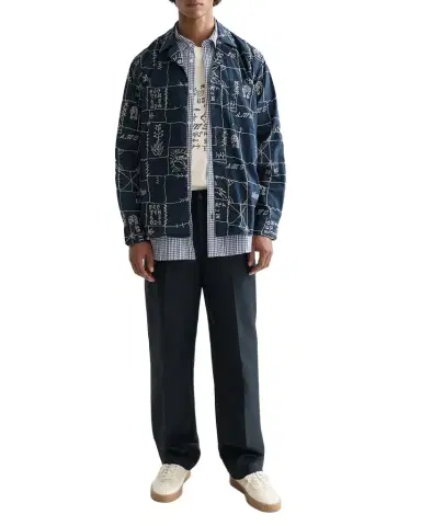 Scotch & Soda Men's Allover Embroidered Button-Down Shirt | Thumbnail 1 Scotch & Soda Men's Allover Embroidered Button-Down Shirt | Thumbnail 1