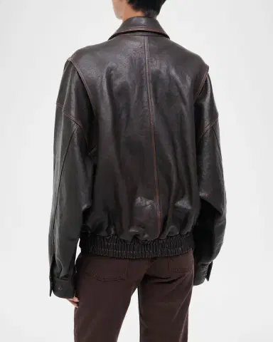 Staud Eugene Distressed Leather Jacket | Thumbnail 2 Staud Eugene Distressed Leather Jacket | Thumbnail 2