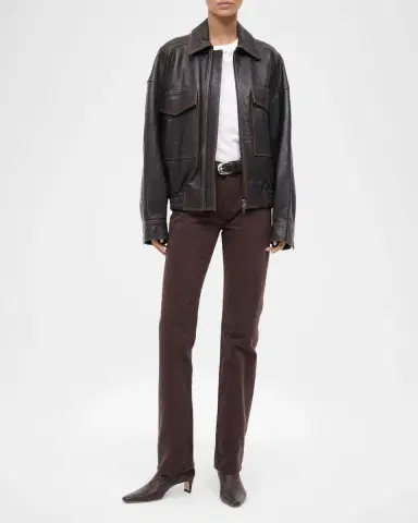 Staud Eugene Distressed Leather Jacket | Thumbnail 3 Staud Eugene Distressed Leather Jacket | Thumbnail 3