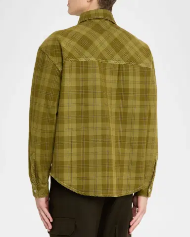 Scotch & Soda Men's Washed Denim Check Overshirt | Thumbnail 2 Scotch & Soda Men's Washed Denim Check Overshirt | Thumbnail 2