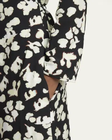 Proenza Schouler White Label Waverly Floral Long-Sleeve Twill Dress | Thumbnail 5 Proenza Schouler White Label Waverly Floral Long-Sleeve Twill Dress | Thumbnail 5