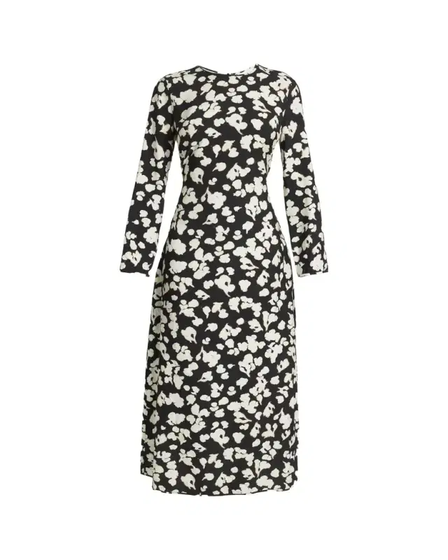 Proenza Schouler White Label Waverly Floral Long-Sleeve Twill Dress