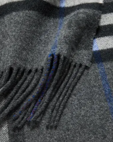 Burberry Men's Contrast Check Double-Faced Cashmere Scarf | Thumbnail 3 Burberry Men's Contrast Check Double-Faced Cashmere Scarf | Thumbnail 3