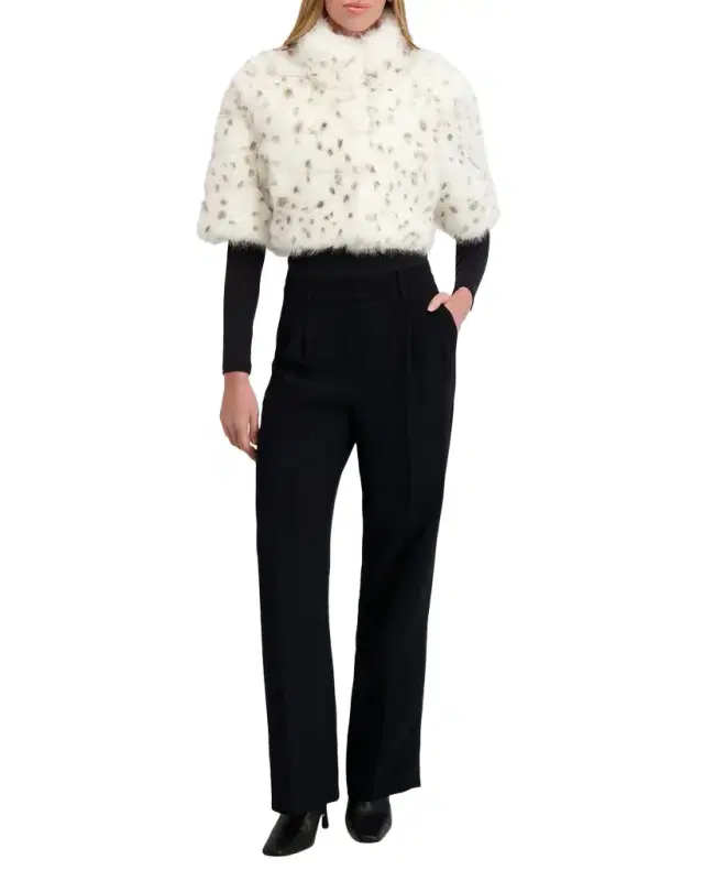 Lyla Grant Fur-Free Cropped Faux Fox Coat
