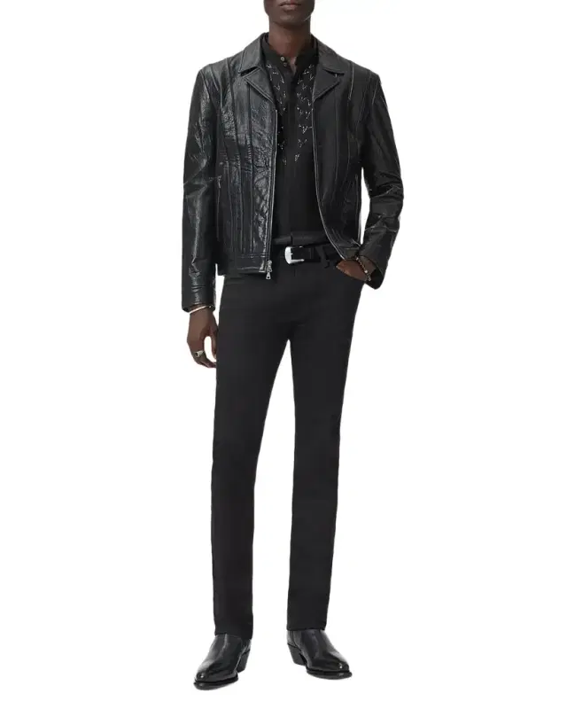 Men 's Lex ilk and Wool Rhinestone-Embellished Button-Down hirt
