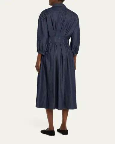TWP Mason Dress in Denim Shirting | Thumbnail 3