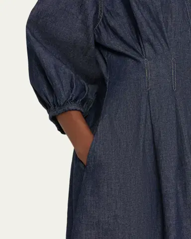 TWP Mason Dress in Denim Shirting | Thumbnail 5
