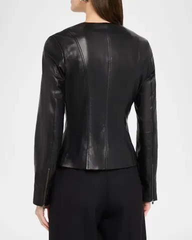 Staud Wells Leather Jacket | Thumbnail 2 Staud Wells Leather Jacket | Thumbnail 2
