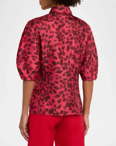 Gabriela Hearst Sansi Leaf-Print Silk Twill Top | Thumbnail 12